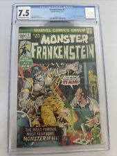 THE MONSTER OF FRANKENSTEIN #1 CGC 7.5 WHITE PAGES MARVEL COMICS 1973 picture
