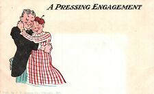 Vintage Postcard 1900s A Pressing Engagement Love  Man & Woman in Embrace Austen picture
