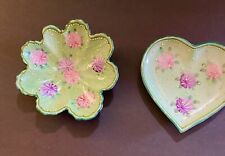 Nippon Hand Painted Pink /Maroon Flowers  Multi Color Enameled Dishes 1891-1921 picture