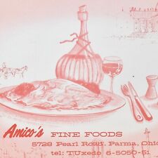 1950s Amico's Restaurant Placemat 5728 Pearl Road Pharma Cuyahoga County Ohio picture