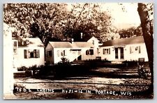 Portage Wisconsin~Resort Ted's Cabins On Hwy 51 & 16~1940s RPPC picture
