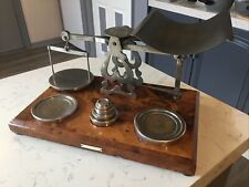 A HUGE SET OF ANTIQUE PARCEL SCALES & WEIGHTS,ASPREY & SONS of BOND St. LONDON. picture