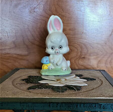 Vintage Ceramic Easter Bunny With Easter Eggs Decoration Colorful Excellent picture