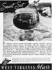 West Virginia Glass Punch Beverage Set Snifter Shaped Footed Bowl 1951 Print Ad picture