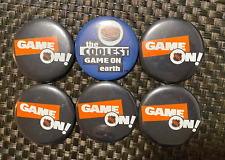 6PC LOT VINTAGE NHL HOCKEY GAME ON THE COOLEST GAME ON EARTH BUTTON BADGE PINS picture
