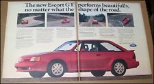 1986 Ford Escort GT 2-Page Print Ad 1985 Car Automobile Advertisement Vintage picture