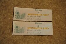 2 Old 1998 Westminster Abbey Ticket Stubs Used London England Church picture
