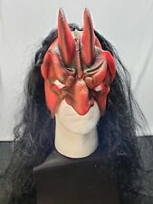 Vintage 1996 Paper Magic Group Devil Demon Halloween Mask Rubber Mask w/ Hair picture
