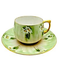 Antique MZ Austria Cup and Saucer Daisies and Gold Gilt, c1900 Moritz Zdekauer picture