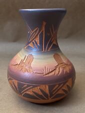 Native American Red Earth Pottery Small Vase Vintage Decorative Collectible picture