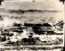 LG54 1968 Oversize Wire Photo SMOLDERING FROM MORTAR & ROCKET ATTACK VIETNAM WAR picture