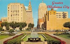 Oklahoma City OK Park Ave Main Street Downtown Skyline 1960s Vtg Postcard Y1 picture