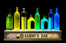 24” LED LIQUOR BOTTLE, SHOT GLASS DISPLAY PERSONALIZED NO FREELOADERS  BAR SIGN picture