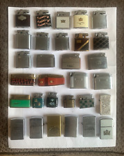 Lot 30 Vintage Cigarette Pocket Lighters Adv Mid Century Fancy Various Makers picture