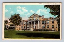 Piqua OH-Ohio, Memorial Hospital, Antique Vintage c1924 Souvenir Postcard picture