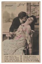 Edwardian Love Couple Original Antique Photo Postcard picture