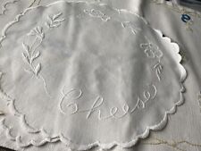 Vintage Unique English “Cheese” Cotton Embroidered Doily picture