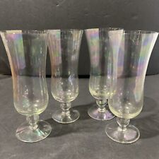 Vintage set of 4 Iridescent Parfait/Beer Glasses picture