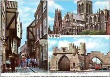 Postcard UK England York - The Shambles, Minster, Walmgate Bar picture