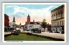 Everett MA-Massachusetts, Scenic View Of Everett Square, Vintage Postcard picture