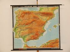 Spain Portugal Iberian Peninsular Pyrenees Balearic Islands 1967 Wall Map picture