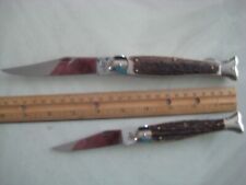 Falcon Italy Pair Fish Knives Stag picture