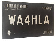 Vintage Ham radio Amateur Card WA4HLA Birmingham Alabama picture