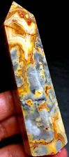 117g WOW Crazy Agate Yellow stripe agate Quart CRYSTAL WAND POINT Healing  h480 picture