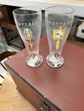 2 Tommy Bahama Pilsner Beer Glass Singing Macaws Pale Ale Tap Handle ~ 9
