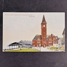 ANTIQUE PRE-WW1 DB POST CARD CHICAGO NORTH WESTERN RAILWAY STATION MILWAUKEE, WI picture