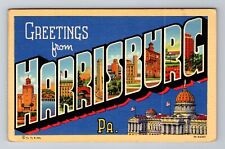 Harrisburg PA-Pennsylvania, General LARGE Letter Greetings, Vintage Postcard picture