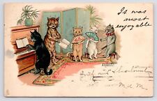 1908~Louis Wain~Piano Parlor Cats~Write Away Series~No 539~Antique Tuck Postcard picture