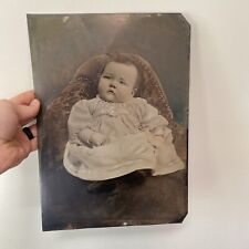 1893 Antique Very Large Tin Type Photo of Baby Boy McKee from Humbolt Iowa 10x14 picture