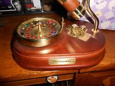 RARE VINTAGE BRASS/WOOD KALEIDOSCOPE THE GAMBLER [ROULETTE WHEEL/DICE BOX FREE S picture