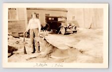 c1930s IGA Boosters Club~6 point Buck~Deer Hunting~Leather Helmet~VTG Photograph picture