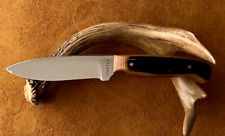 USA Custom Handmade Hunting Knife Fixed Drop Point Blade Sheath Bourbon Grips picture