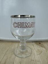 Belgian Beer Chalice Glass  CHIMAY with Silver Rim Vintage 33cl picture