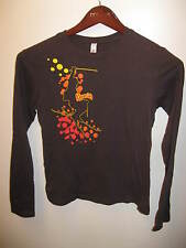 Kahlua Liquer Chocolate Brown Womens Snow Ski L/Sleeve Retro T Shirt Sm NEW USA picture