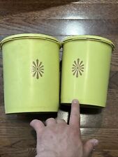 Vintage Tupperware Servalier Yellow Gold Nesting Canisters 2 Pc picture