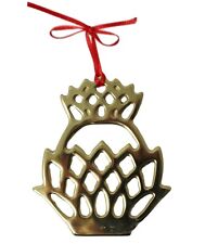 Vintage Virginia Metalcrafters 1989 Newport PINEAPPLE Christmas BRASS Ornament picture