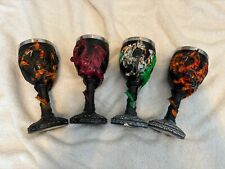 4-Medieval Flame Dragon Wine Goblet Fantasy dungeons and dragons Wine Chalices picture
