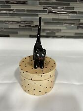 Wooden Cat Trinket Jewelry Box  picture