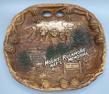 Mt Rushmore Raised Relief Wood Wall Plaque Tray Presidents South Dakota 12” picture