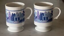 Vintage Japan Blue Willow Stackable Coffee / Tea Mugs picture