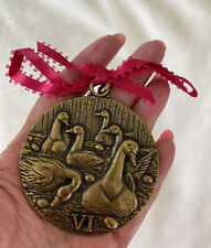 BRONZE CHRISTMAS ORNAMENT MATTHEWS INTERNATIONAL CORP. 1992 “Six Geese A-Laying” picture