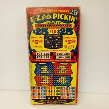 Vintage Punch Board Bar Gambling Game 25 Cent E-Z Baby Picking Some Unpunched picture