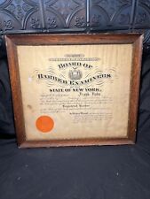 Antique Barbers Examiners License Certificate 1903 New York Frank Kahn W/Seal picture