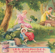 Vintage Forest Fairy Family Bliss Nymph Sylphide old Liebig Victorian Trade Card picture