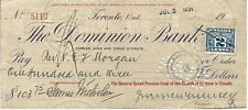1930s Bank Check The Dominion Bank Toronto Ont. w/Fees Paid Various Stamps picture