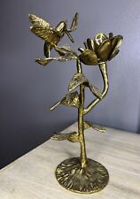 Vintage Antique Artistic Flower And Bird Brass Tree Metal Works picture